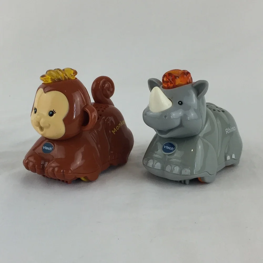 VTech Go Go Smart Animals Monkey Rhino Figures 55 Track Pieces Tested